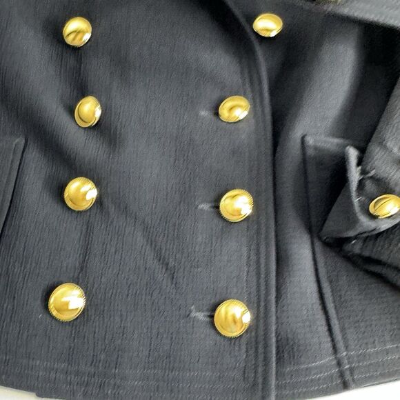 emporio armani fitted double breasted blazer jacket Belted Emblem Sz 42 / 4 - Picture 8 of 16